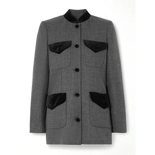 + Net Sustain Raja Velvet-Trimmed Wool-Tweed Blazer