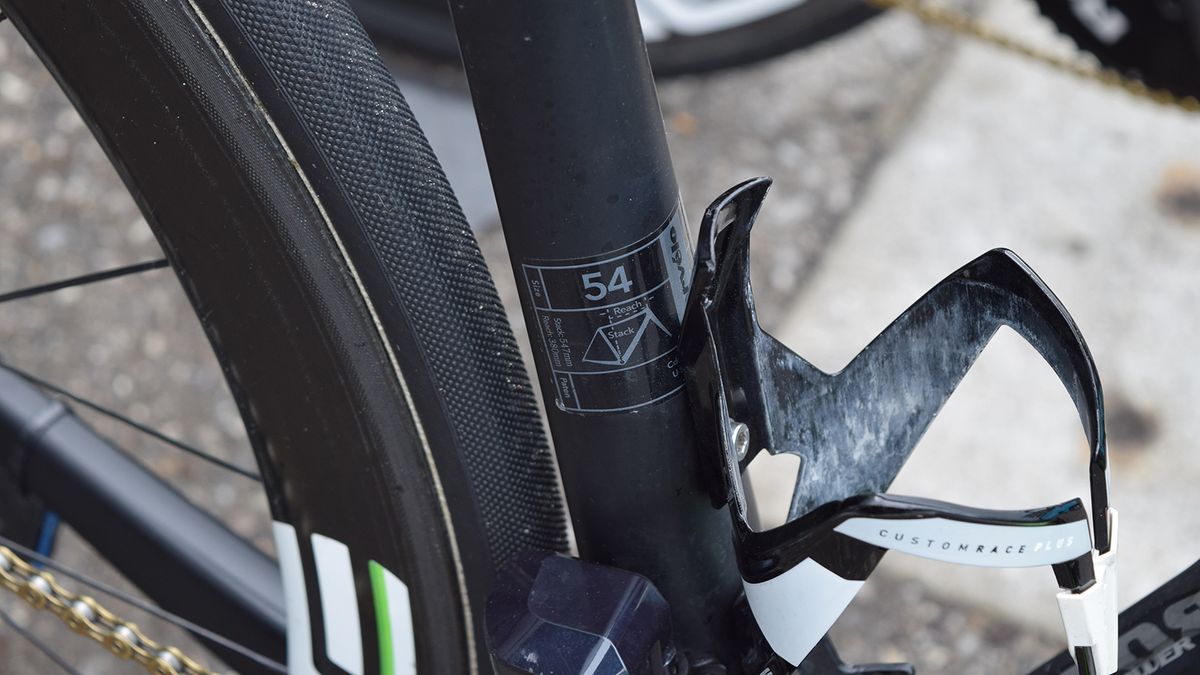 The 1.79 metre tall Belgian rides a 54cm frameset