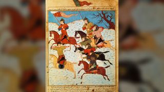 Depiction of Mongol horsemen from a 14th-century Persian manuscript.