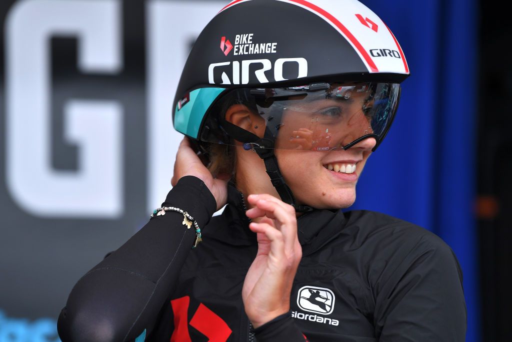 CHIMAY BELGIUM JUNE 22 Arianna Fidanza of Italy and Team Bikeexchange at start during the 9th Lotto Belgium Tour 2021 Prologue a 44km Individual Time Trial stage from Chimay to Chimay ITT LottoBelgTour LottoBelgiumTour on June 22 2021 in Chimay Belgium Photo by Luc ClaessenGetty Images