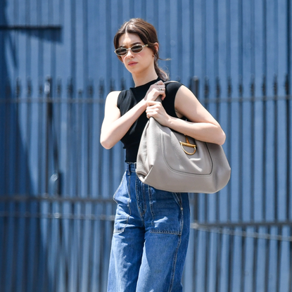 Daisy Edgar-Jones styles a gray Gucci tote bag in Los Angeles