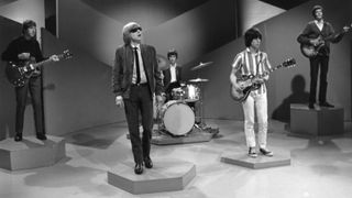 The Yardbirds perform on the BBC Television series 'A Whole Scene Going' in 1966. Members of the group are, from left, Chris Dreja, Keith Relf, Jim McCarty, Jeff Beck and Paul Samwell-Smith