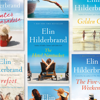 a collage of book covers from author elin hilderbrand