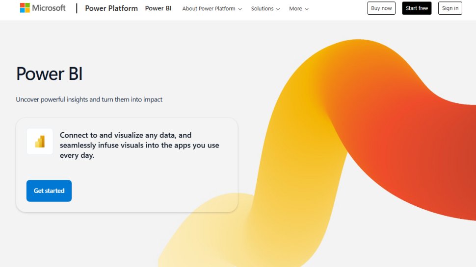 Website screenshot of Power BI (October, 2025)