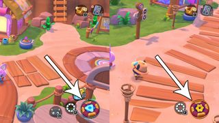 Two stages of the Compass Tool in Hello Kitty Island Adventure.