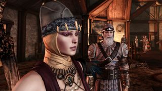 Dragon Age: Origins characters wearing helmets