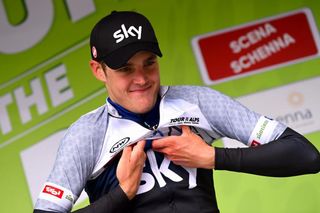 Pavel Sivakov dons the Tour of the Alps best young rider's jersey