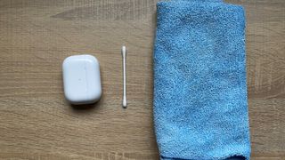 A photo of the equipment needed to clean Apple Airpods Pro