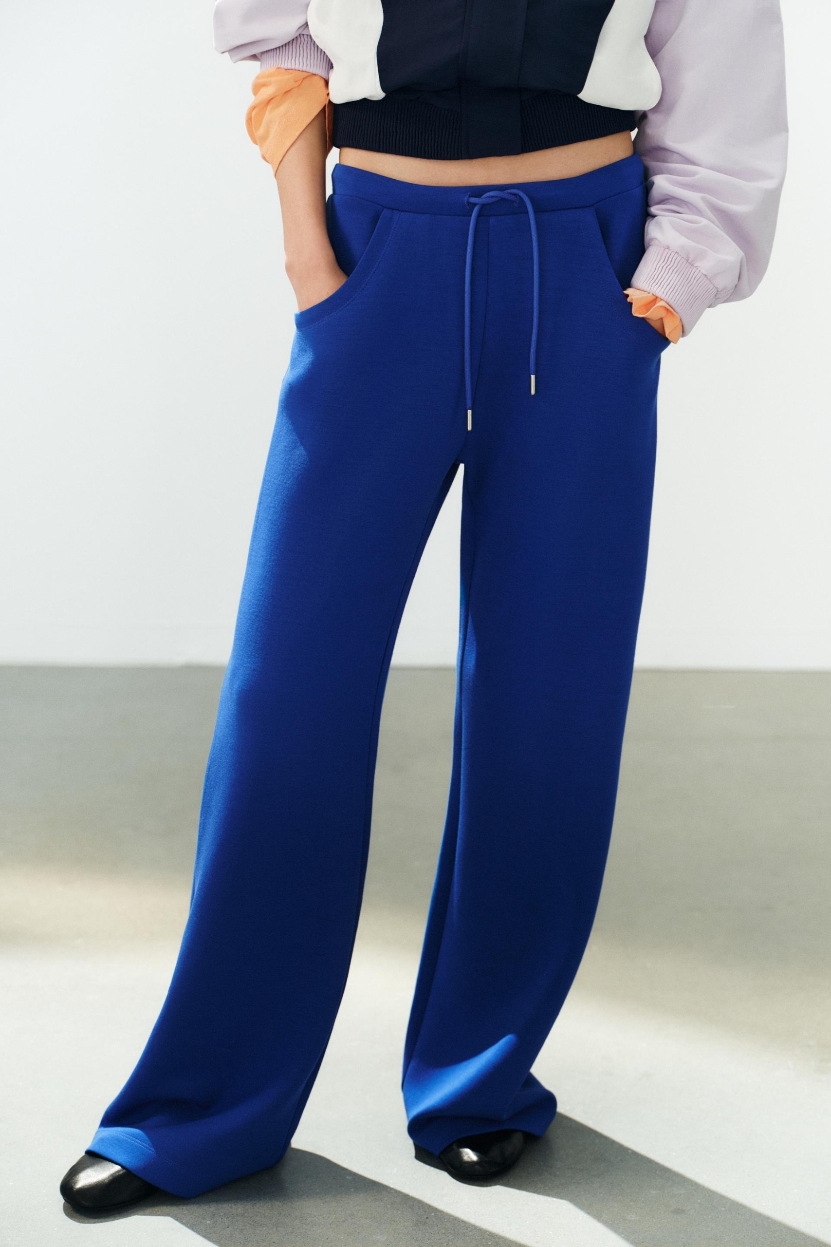 ZARA, Interlock Flared Pants inBluish