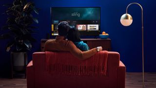 Sling TV channels in the living room