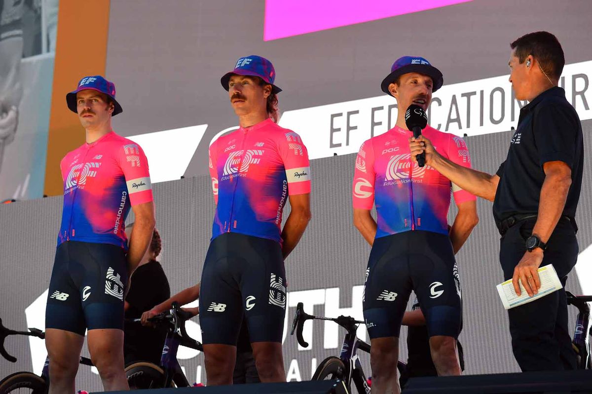 EF-Drapac at the 2019 Tour Down Under team presentation.