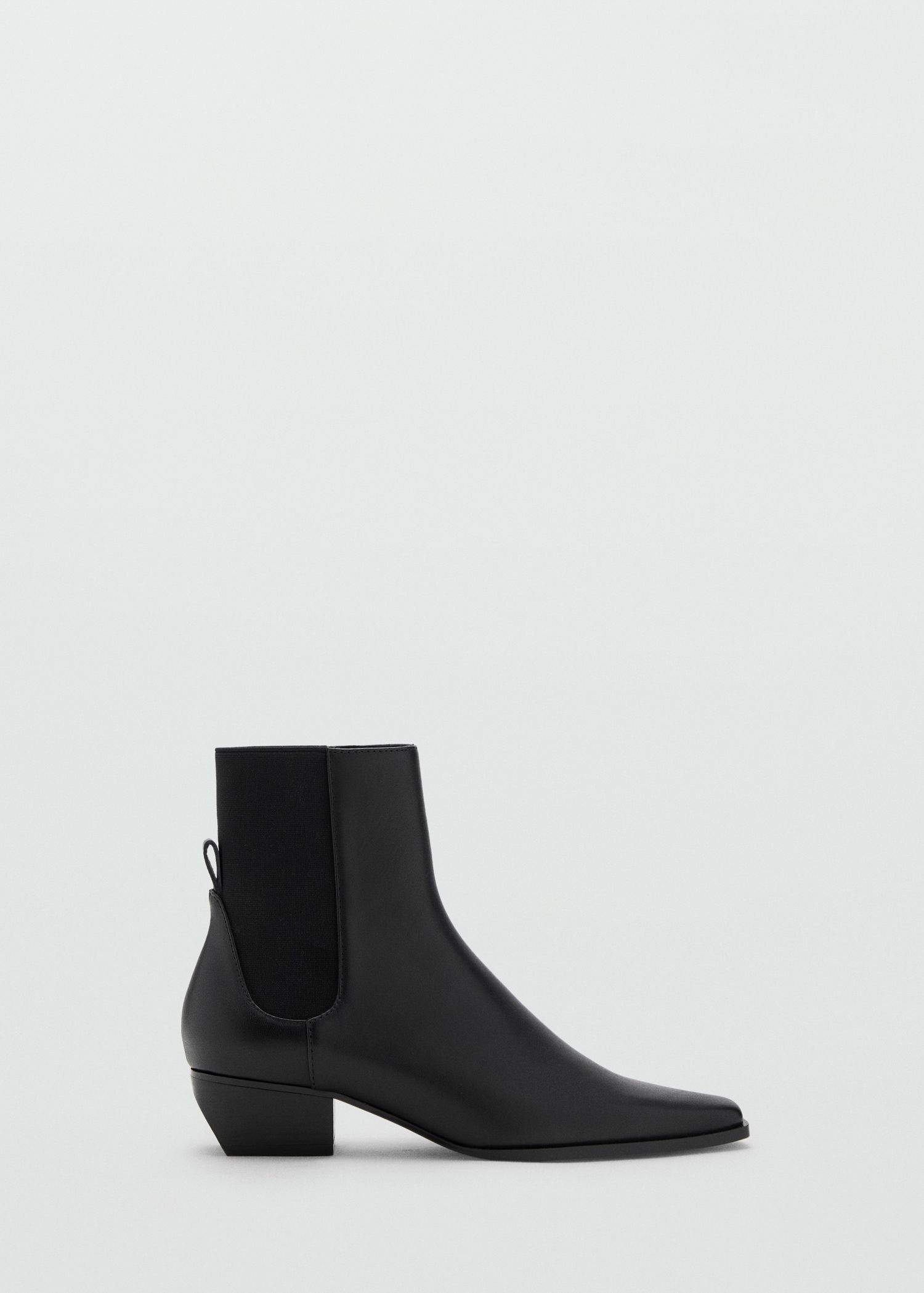 MANGO Leather Heeled Boots