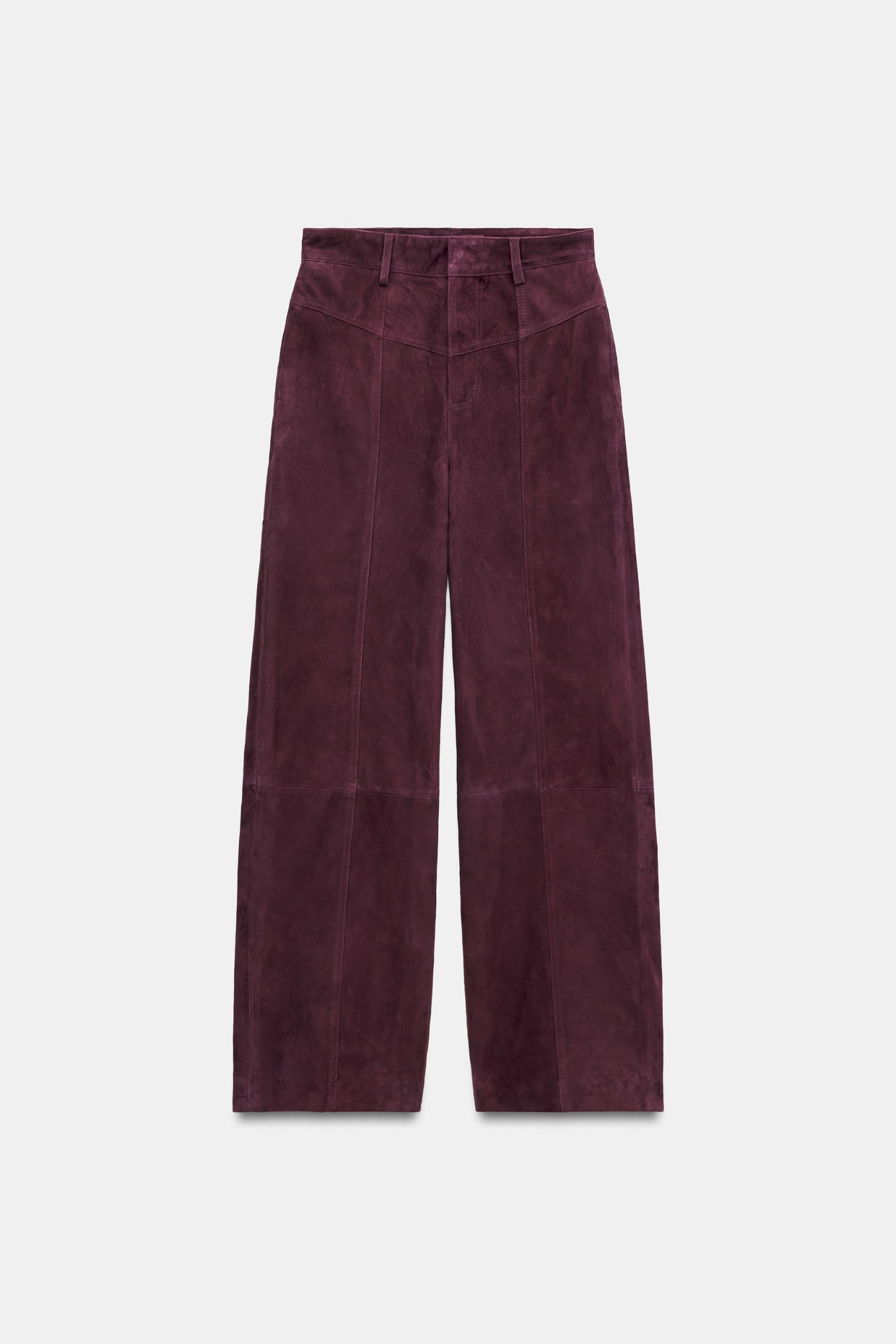 zara purple pants suede