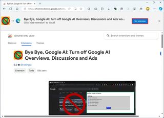 Bye Bye Google AI extension for Chrome