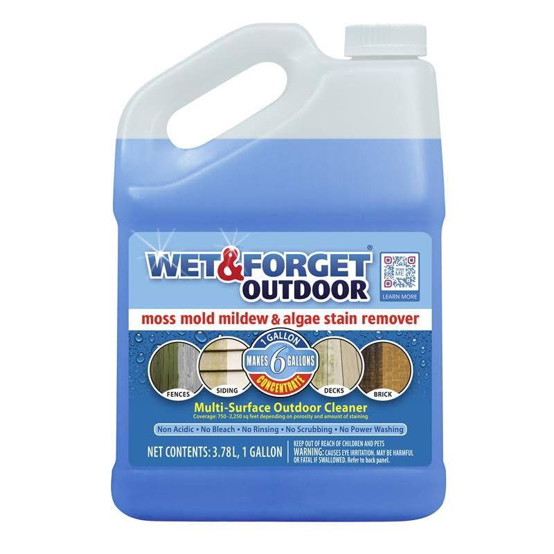 Wet &amp;amp; Forget Outdoor Cleaner &amp;amp; Stain Remover - Mold, Mildew &amp;amp; Algae, 128oz