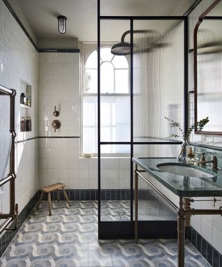 Luxury walk-in shower designed by Drummonds