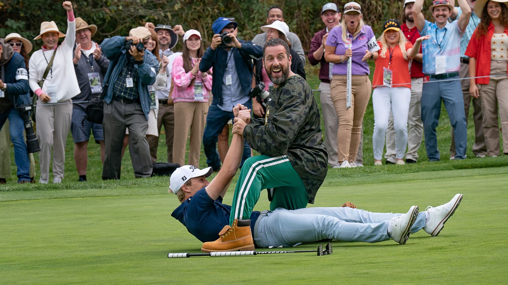 Will Zalatoris and Adam Sandler in Happy Gilmore
