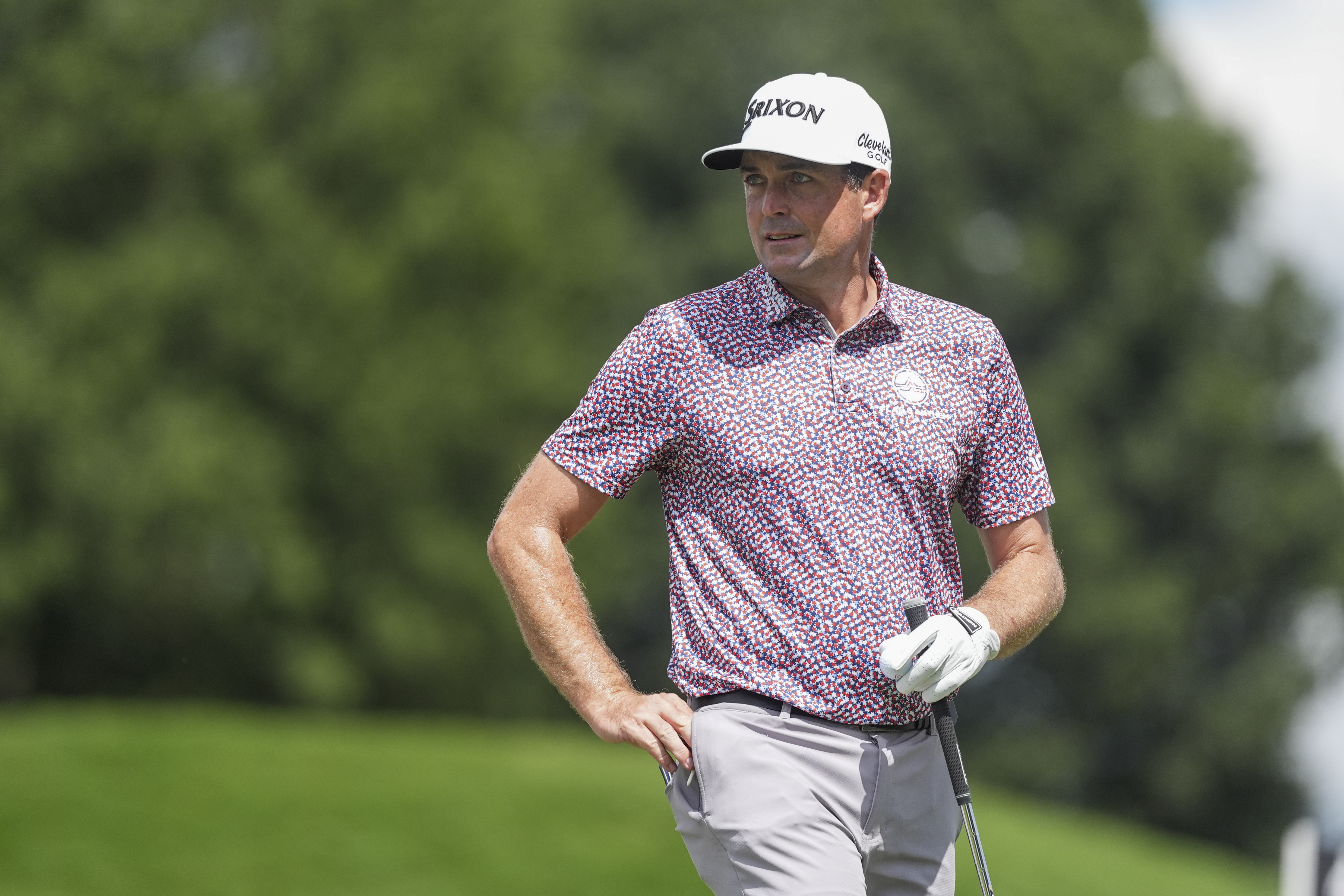 Keegan Bradley hits an iron