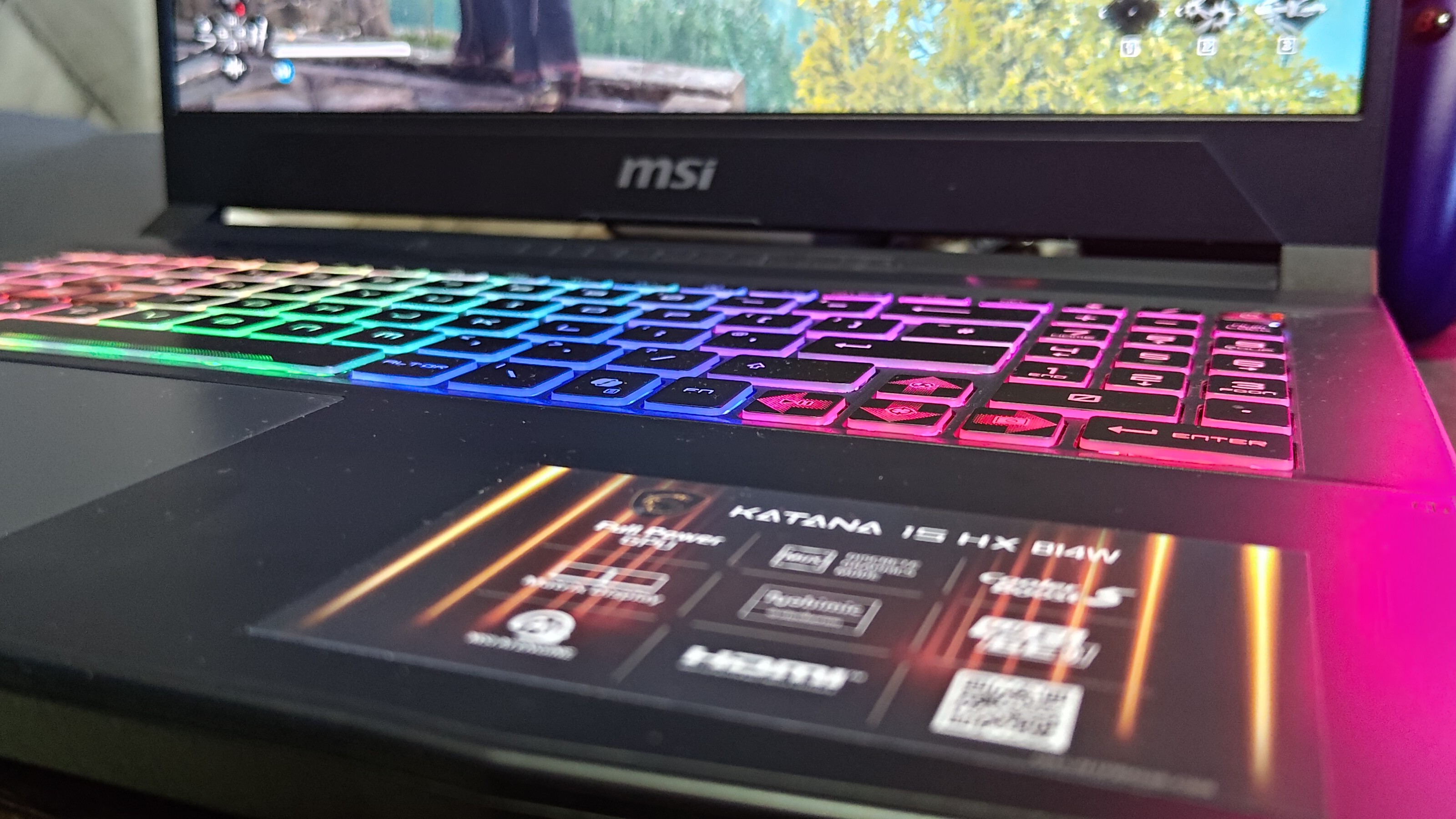 Keyboard on the MSI Katana 15 HX
