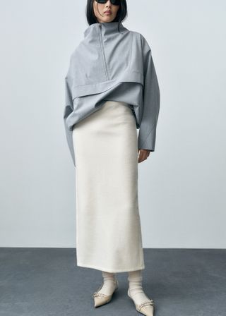 Wool-Blend Midi-Skirt - Women | Mango Usa