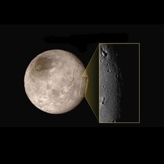 Close Up of Charon and Its Strange Mountain