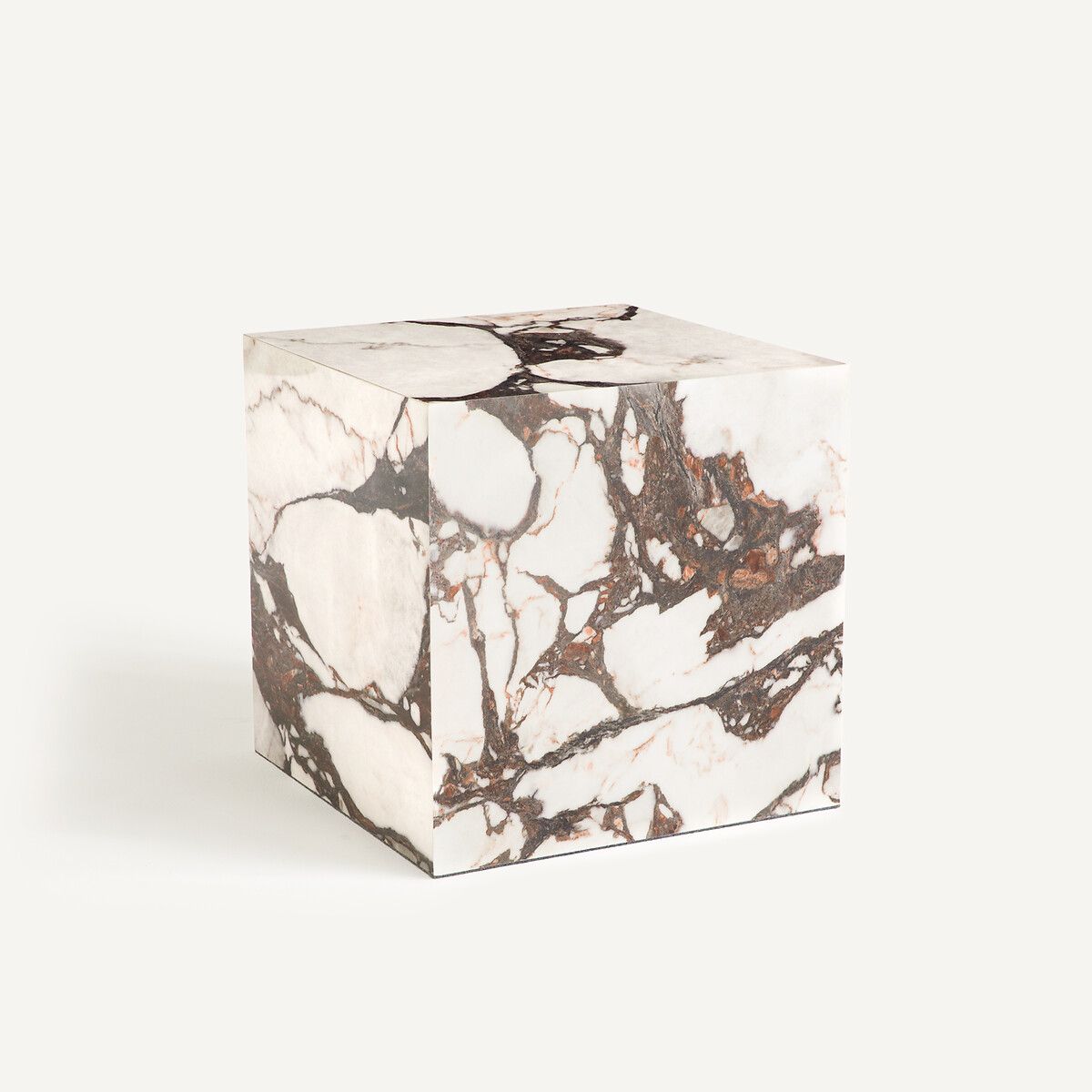Alcana Side Table in Marble-Effect Ceramic