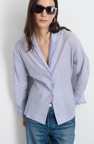 Carla Tie Waist Voile Button-Up Shirt