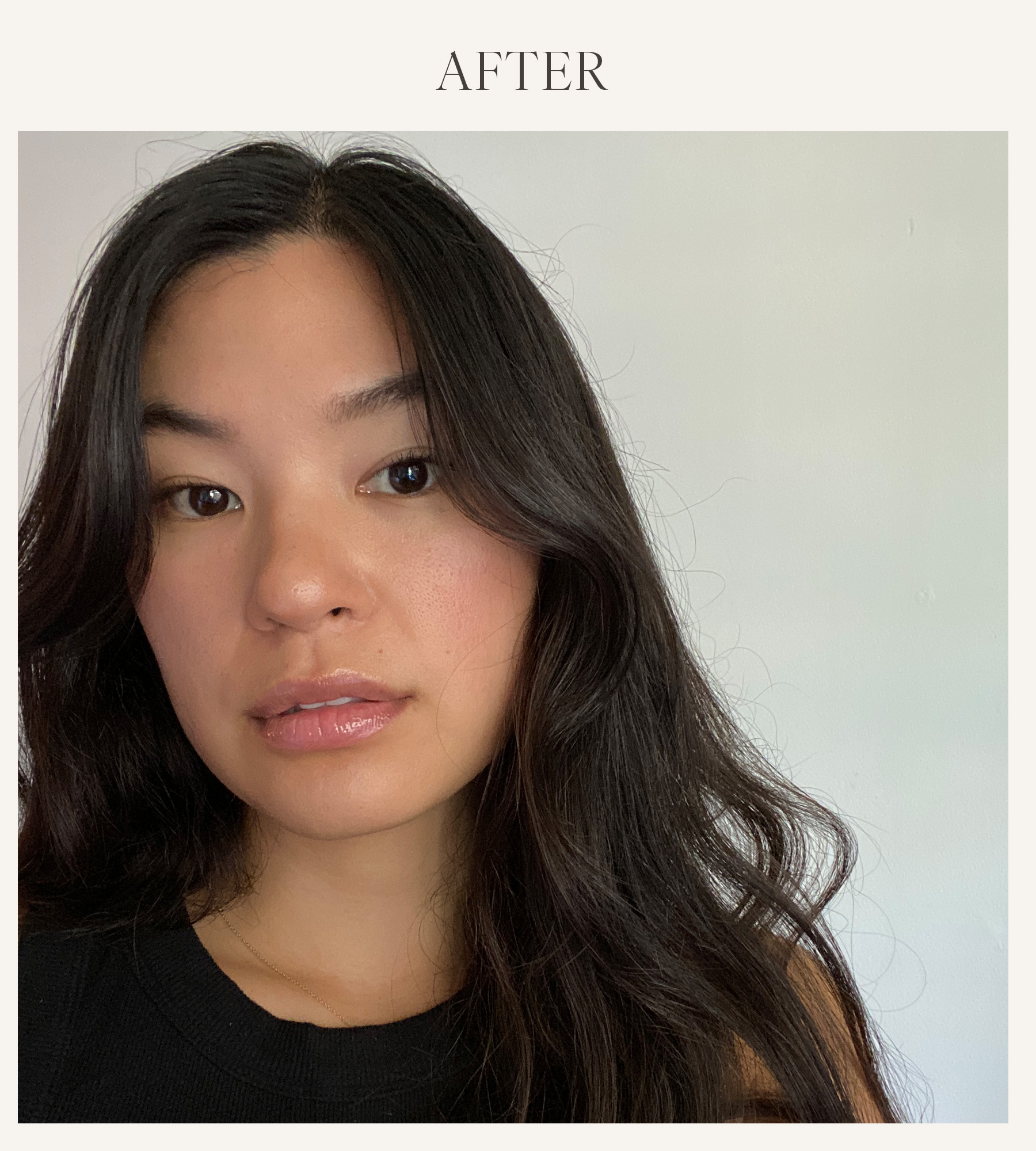 After photo of Natalia Sztyk testing the Buxom lip plumper