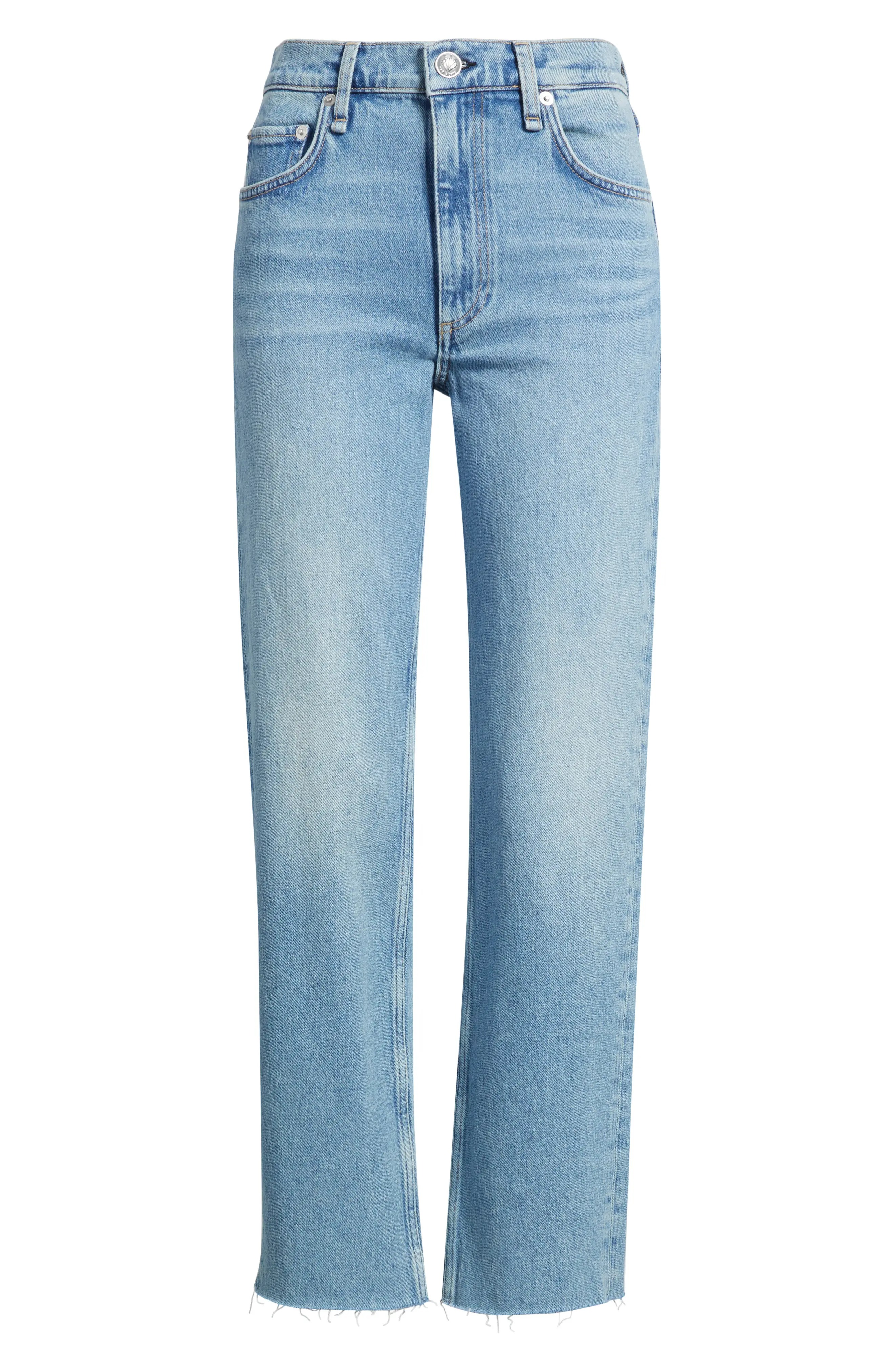 rag &amp;amp; bone, Harlow Mid Rise Straight Leg Ankle Length Jeans