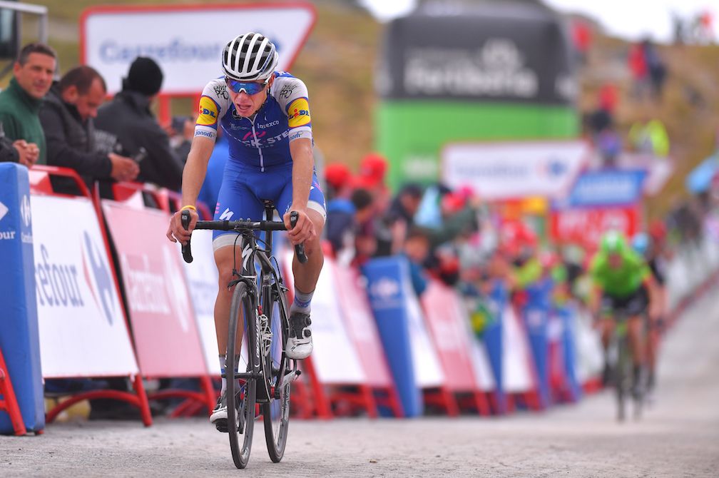 David de la Cruz finishes stage 11 of the Vuelta a Espa&ntilde;a