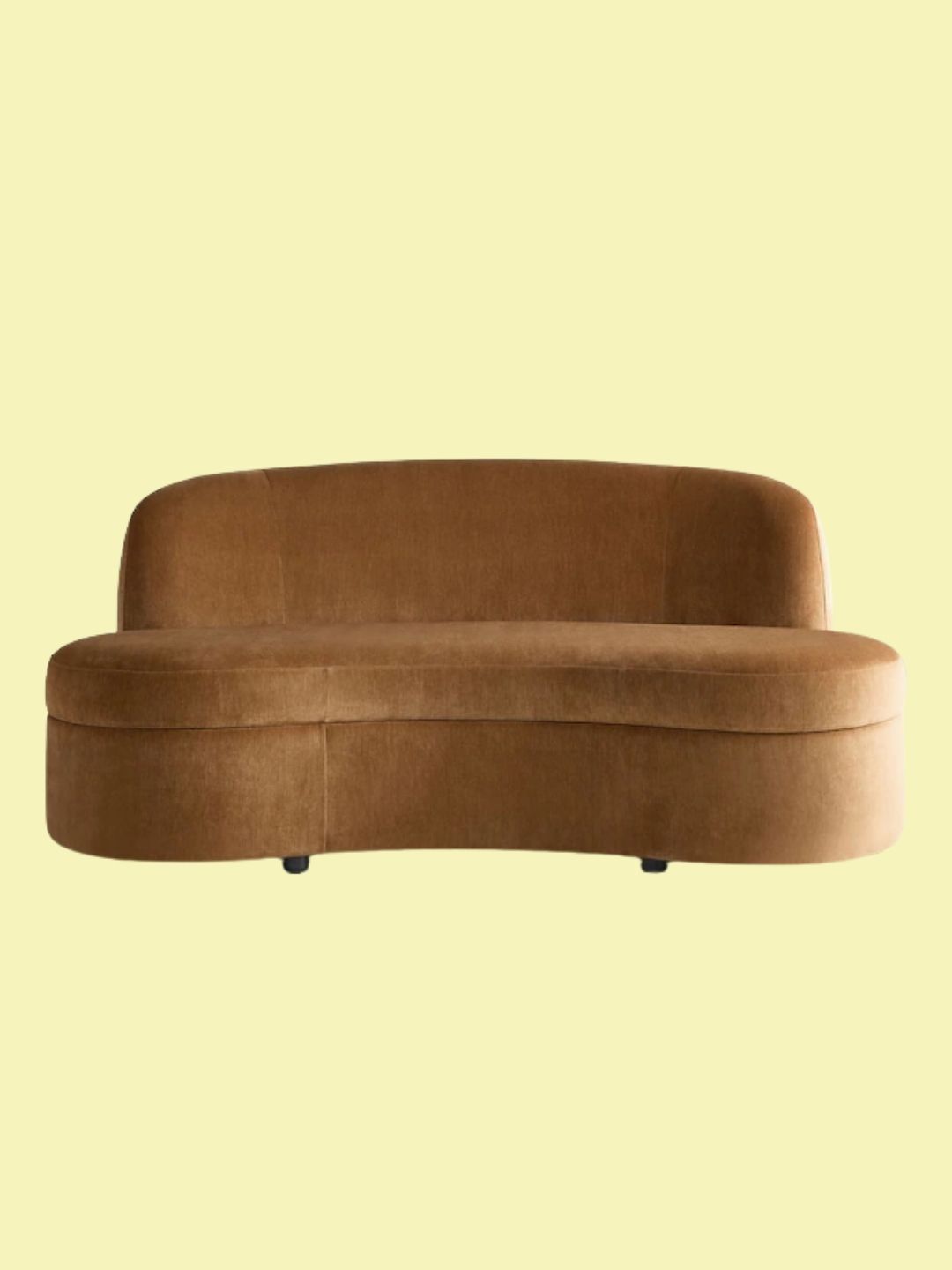 Next, Relaxed Chenille Toffee Brown Leila Curve 3 Seater Sofa