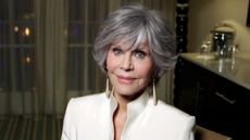 jane fonda on a neutral background