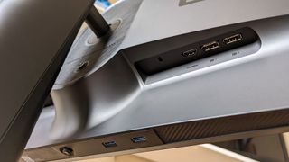 Alienware AW2724HF video-out ports including DisplayPort and HDMI