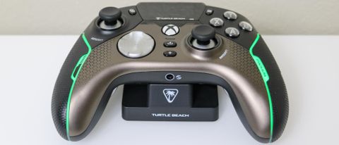 The Turtle Beach Stealth Ultra on its charging dock