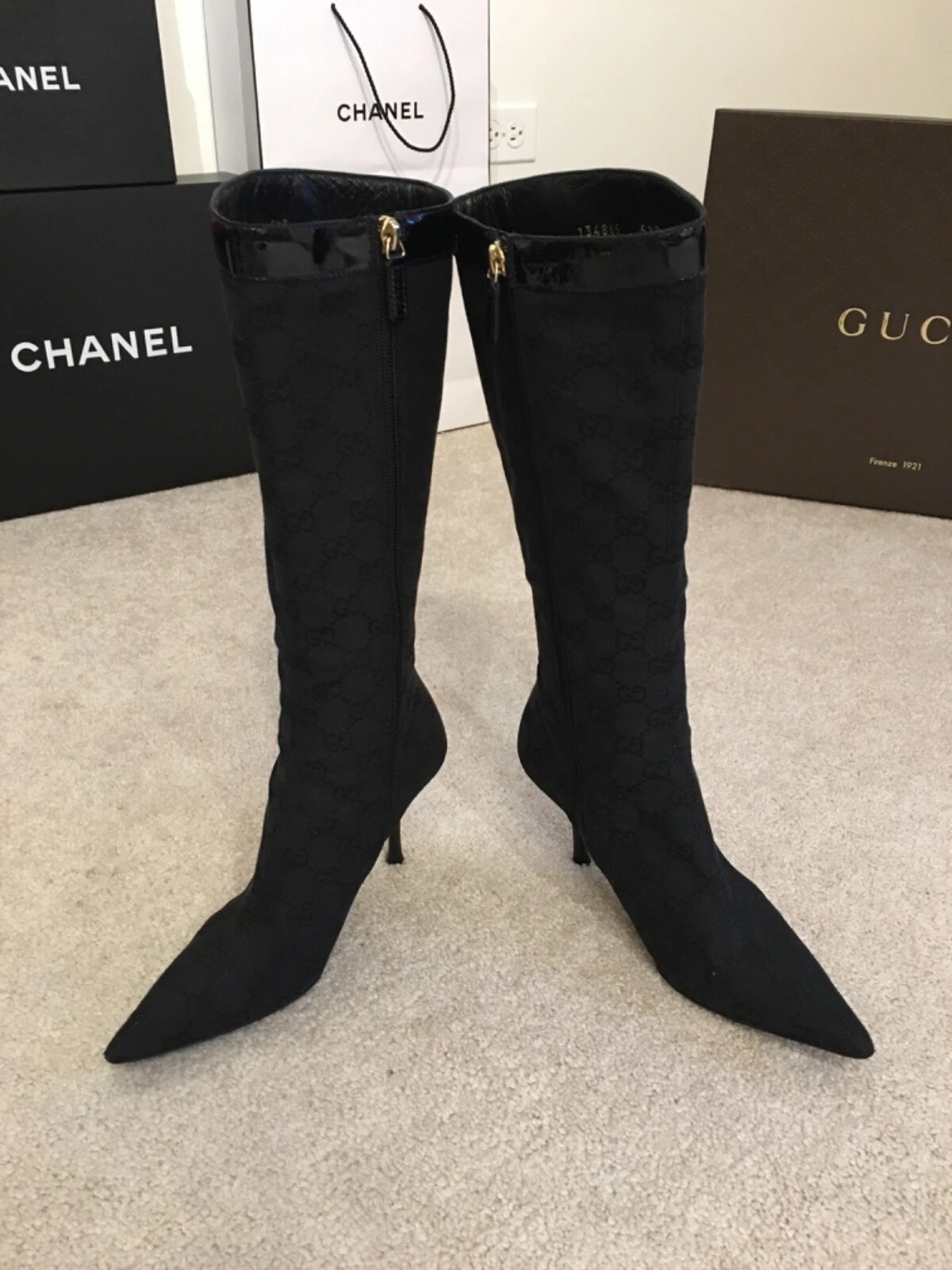 Gucci, Black Canvas Women shoes