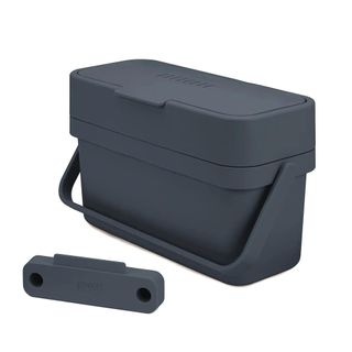 A grey bin caddy with a matching handle