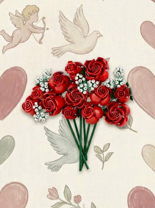 Lego Botanicals Bouquet of Roses, Artificial Flowers for Adults, Botanical Collection Rose Toy, Home Decor or Office Display, Special Treat for Women and Men, Relaxing Activity, Flower Bouquet 10328