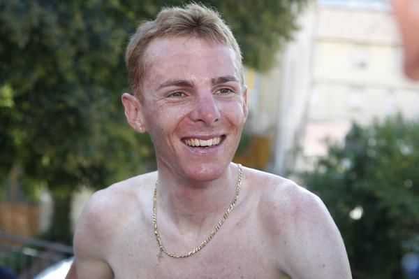 Riccardo Ricco happy after his Coppa Sabatini win