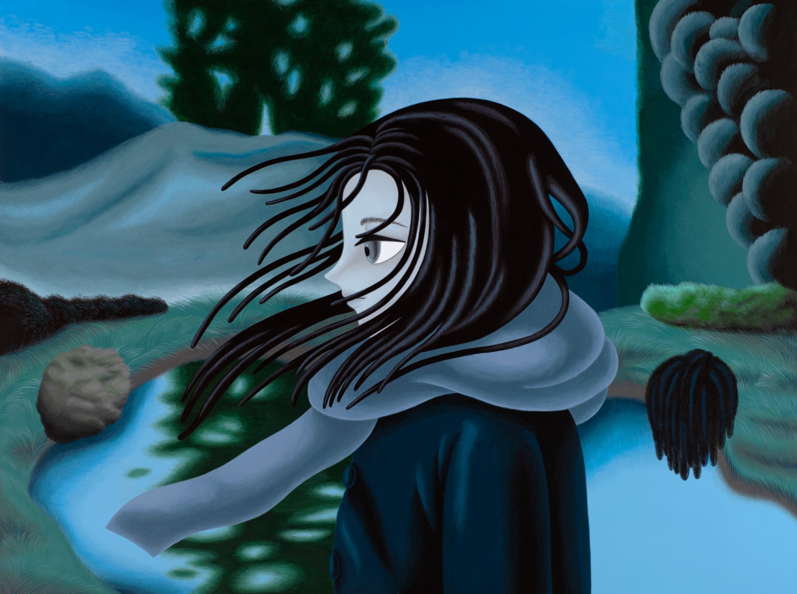 art by Sujin Lee of solitary female figures