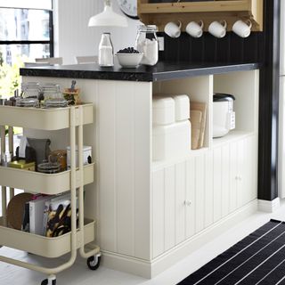 kitchen Ikea trolley cups and jar