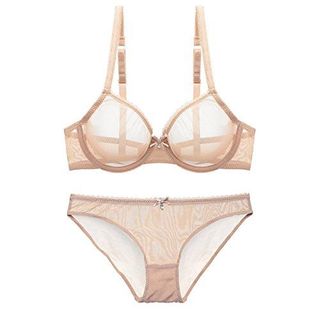 Women See-Through Lace Push Up Bra and Panty 