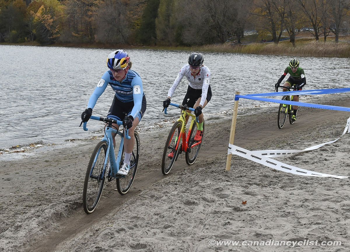 Ellen Noble (USA) Trek Factory Racing CX and Maghalie Rochette (Can) CX Fever p/b Specialized begin to gap Keough