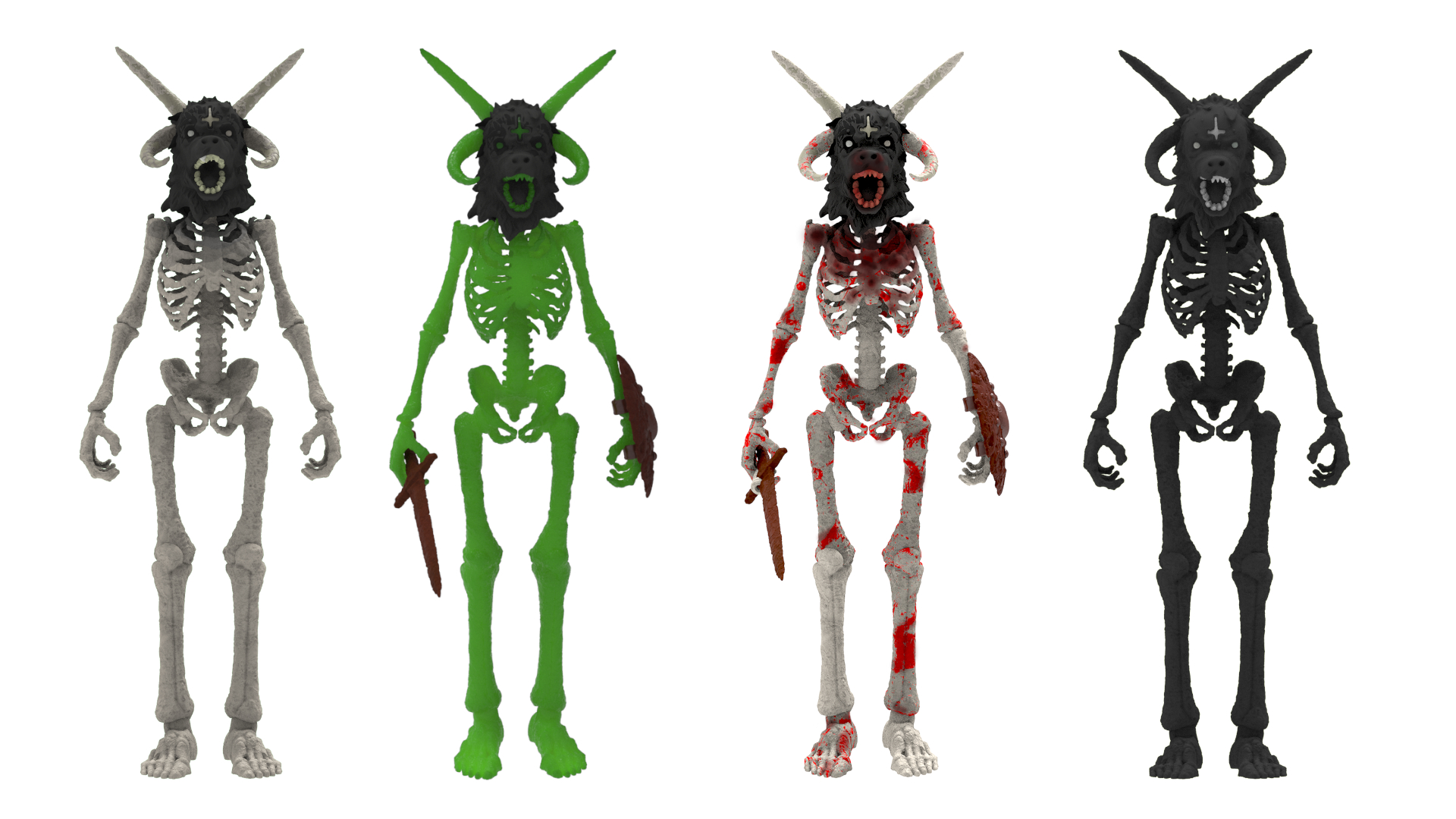 A line up of Dread Risen Mork Borg action figures