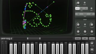 A screenshot showing Animoog Z Synthesizer on iPad