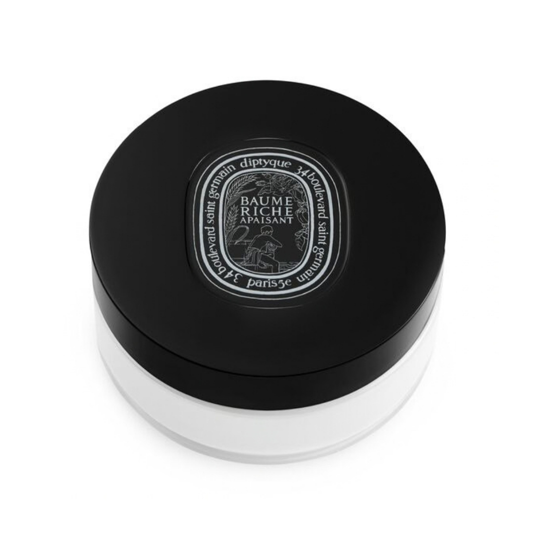 A product shot of the Diptyque Rich Soothing Body Balm, on a white background