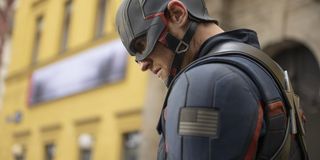Wyatt Rogers as John Walker Captain America in The Falcon And The Winter Soldier
