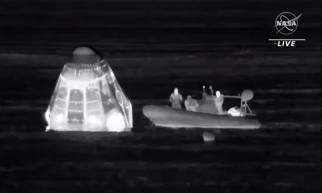 SpaceX's Crew-2 Dragon Endeavour and its crew of four astronauts splashed down in the Gulf of Mexico off the coast of Pensacola, Florida late Nov. 8, 2021.