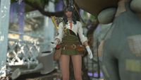 A Viera watering in Final Fantasy 14.