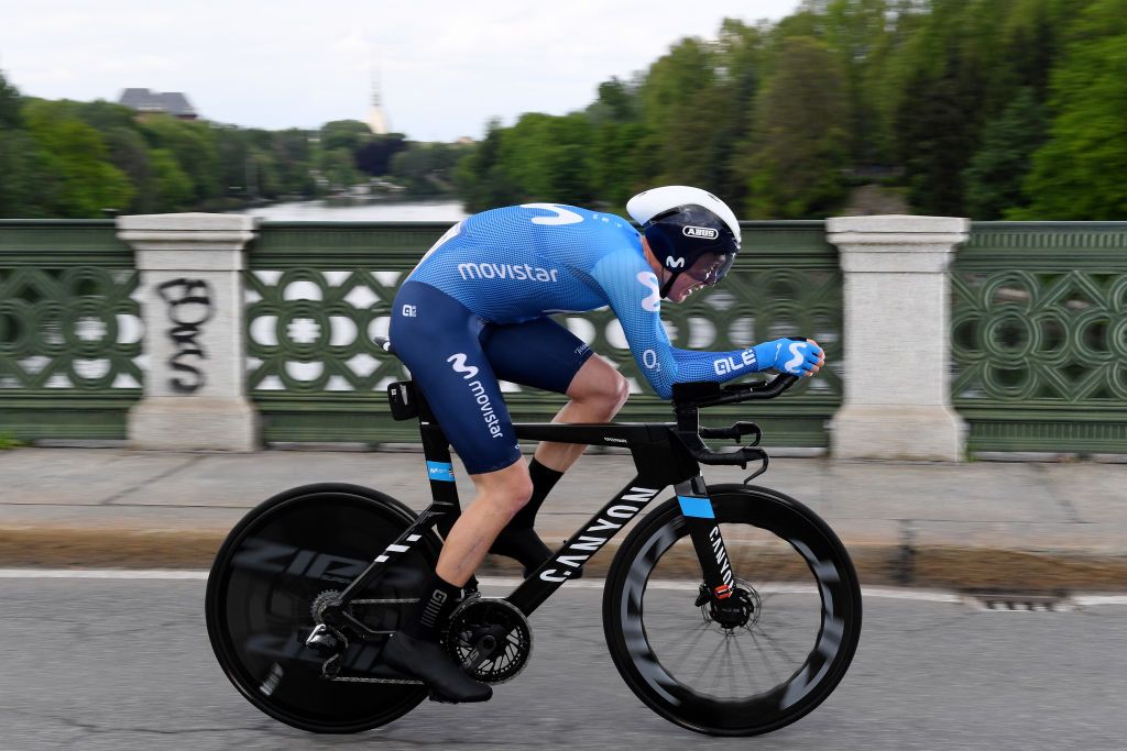 TURIN ITALY MAY 08 Matteo Jorgenson of United States and Movistar Team during the 104th Giro dItalia 2021 Stage 1 a 86km Individual Time Trial stage from Torino to Torino ITT girodiitalia Giro on May 08 2021 in Turin Italy Photo by Tim de WaeleGetty Images