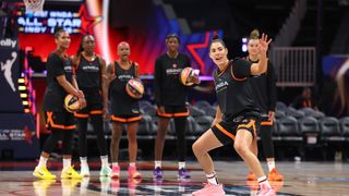WNBA All-Stars in practice